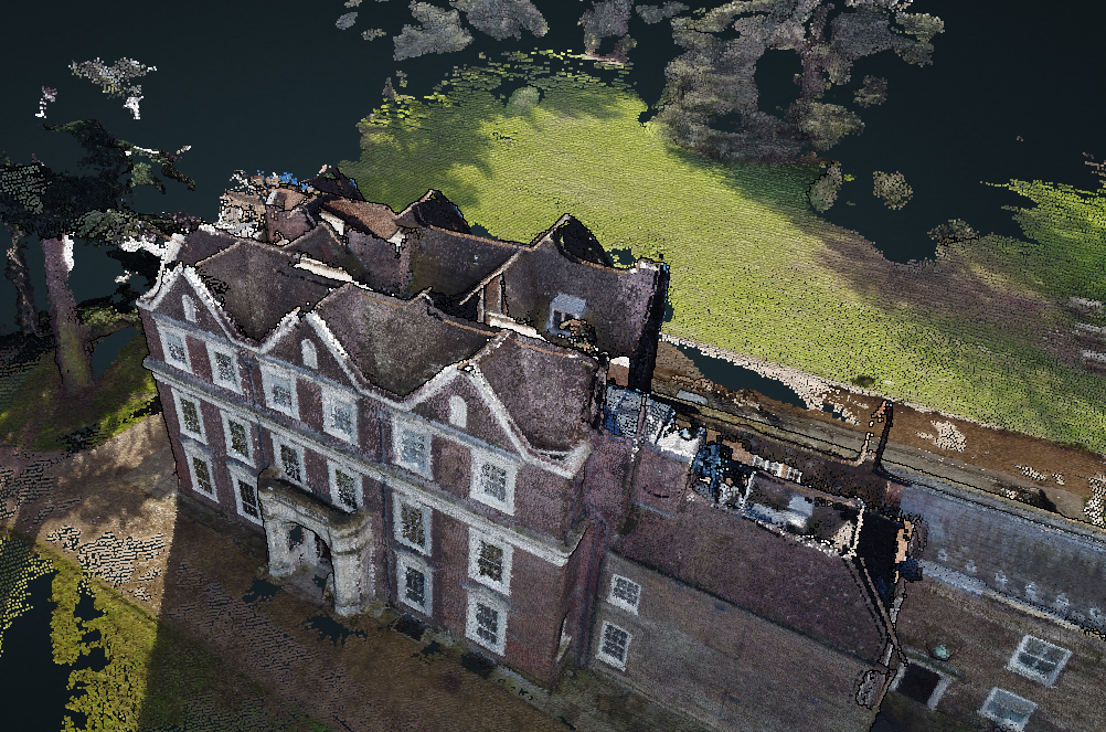 Point-cloud model of Boston Manor created from aerial photographs
